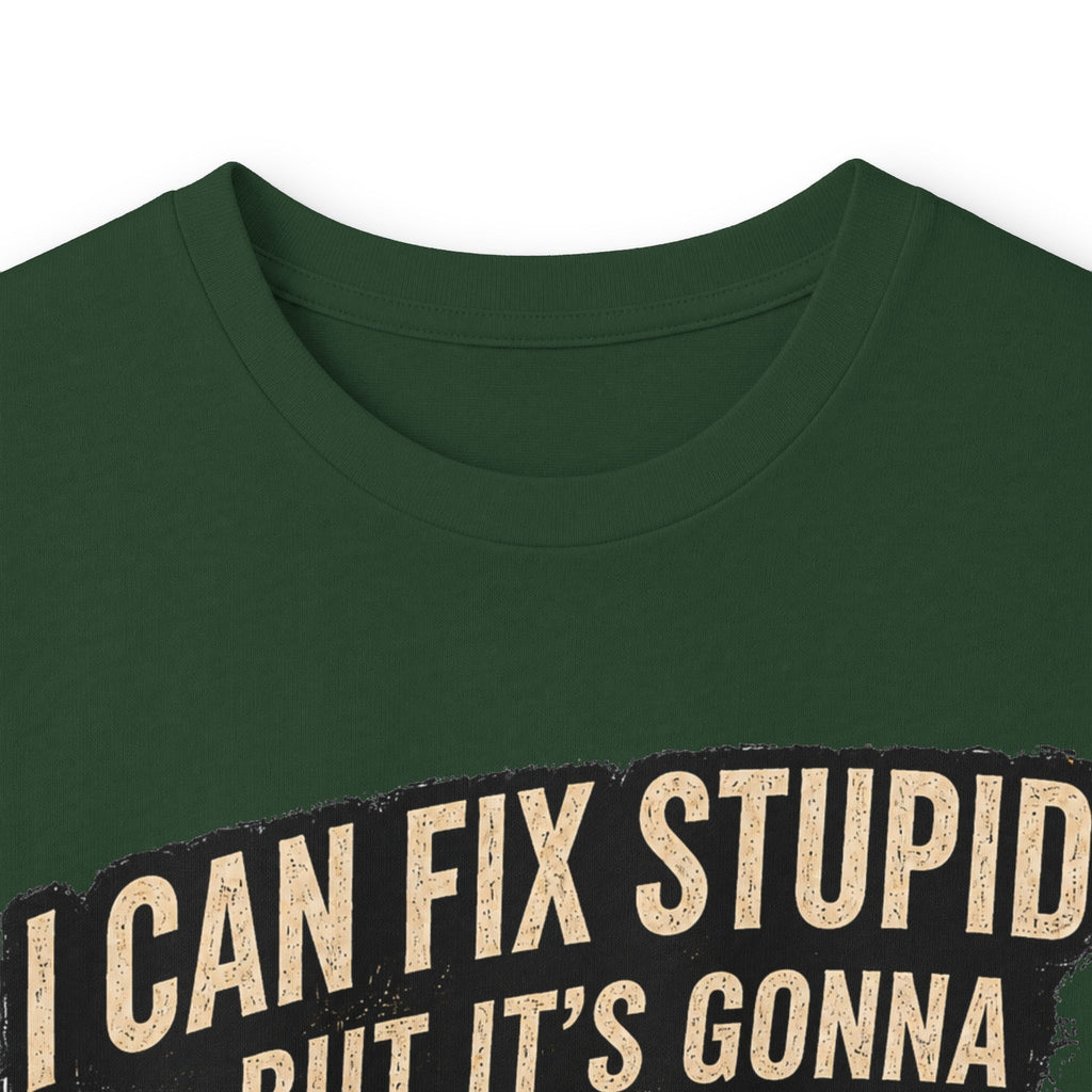 Mechanic Skull Long Sleeve Tee — "I Can Fix Stupid But It's Gonna Hurt"