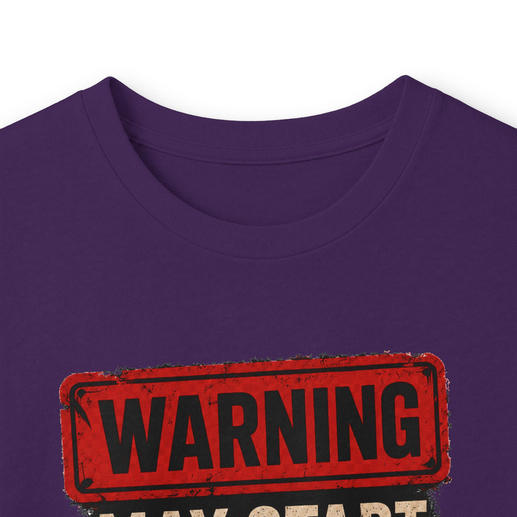 Long Sleeve Tee — "Warning: May Start Talking About Cars at Any Time" Car Lover Shirt