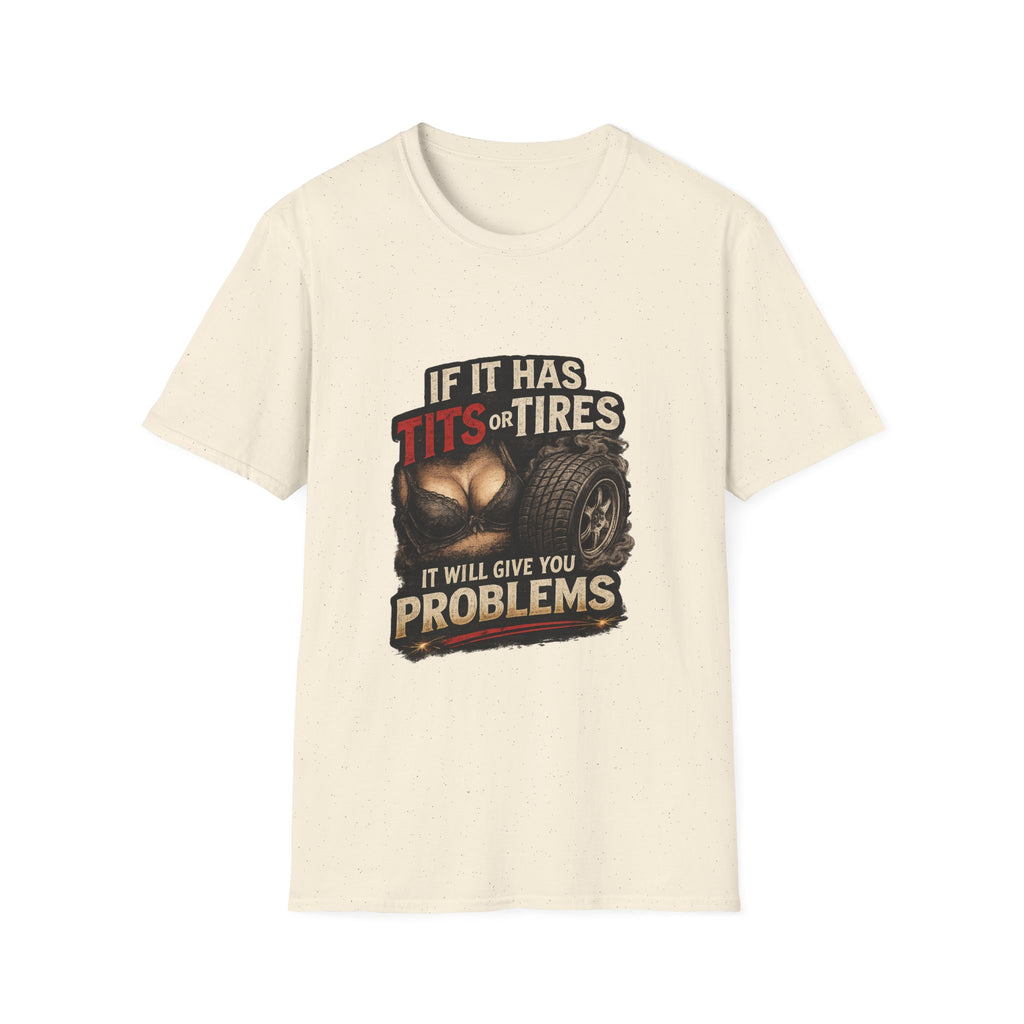 Graphic T-Shirt — "If It Has Tits or Tires" Funny Mechanic Automotive Shirt