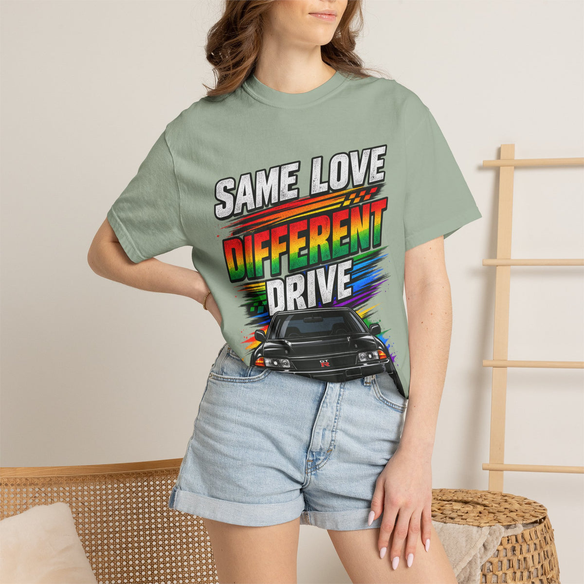 T-Shirt — "Same Love Different Drive" Car Graphic Tee