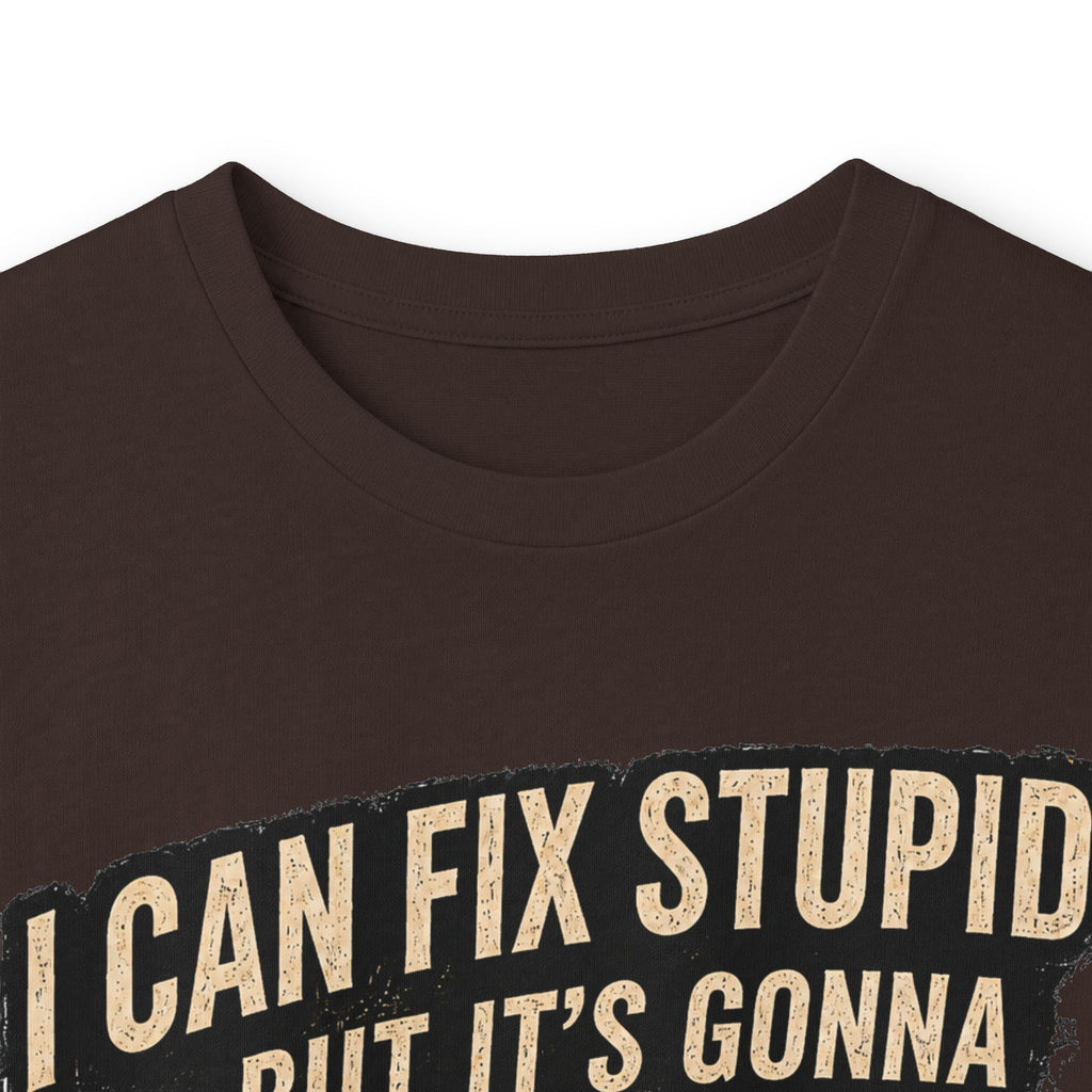 Mechanic Skull Long Sleeve Tee — "I Can Fix Stupid But It's Gonna Hurt"