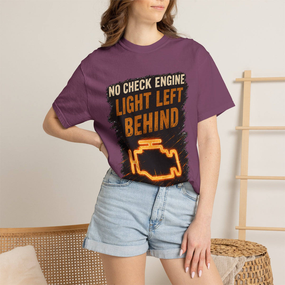 T-Shirt - “No Check Engine Light Left Behind” Car Mechanic Graphic Tee #15