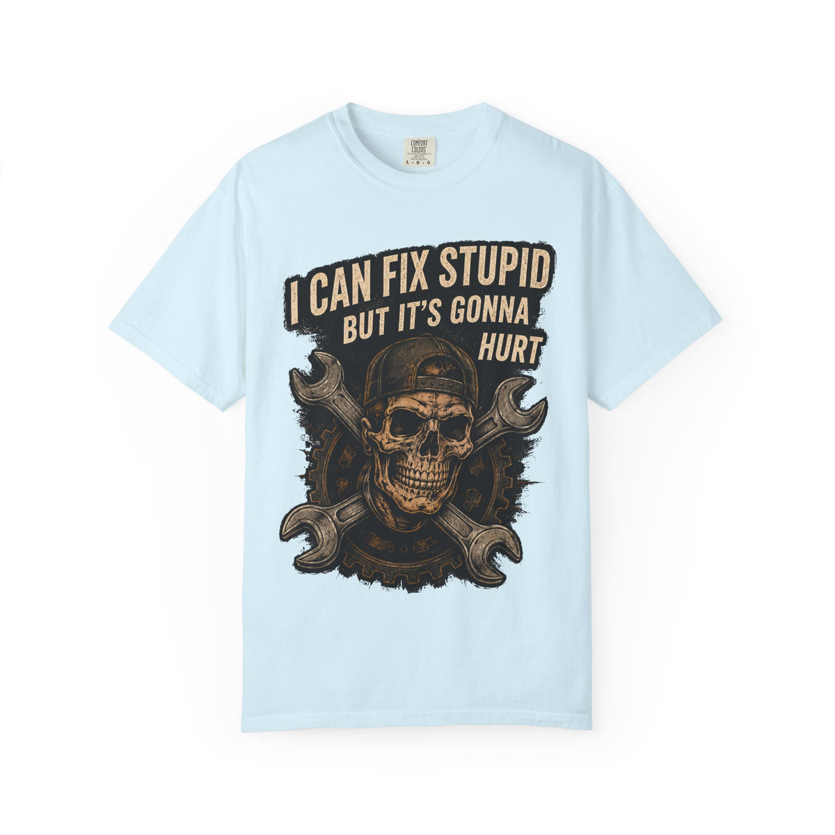 I Can Fix Stupid Skull T-Shirt — Mechanic Wrench Graphic Tee #9