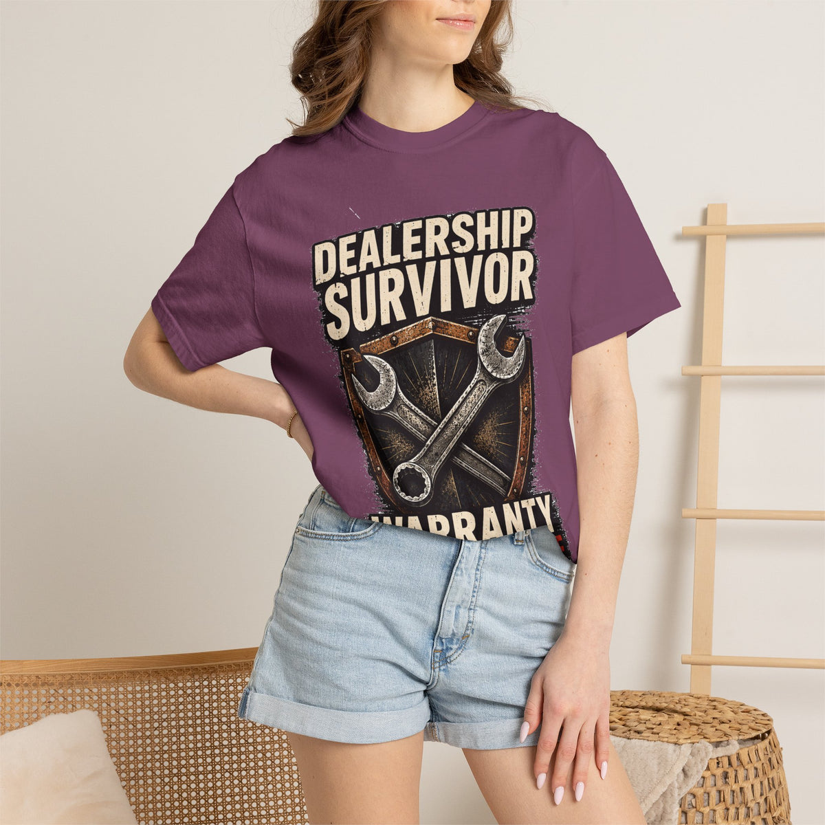 Dealership Survivor T-Shirt — "Warranty Didn't Kill Me" Mechanic Tee