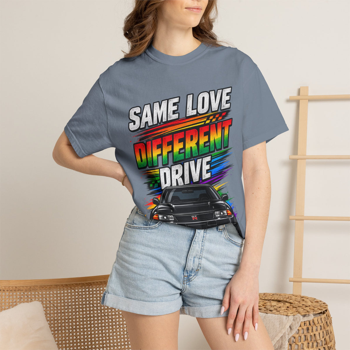 T-Shirt — "Same Love Different Drive" Car Graphic Tee