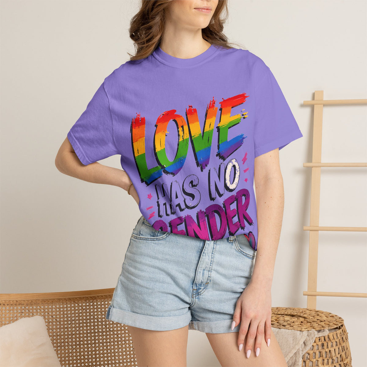 T-Shirt — "Love Has No Gender" Rainbow Pride Graphic Tee