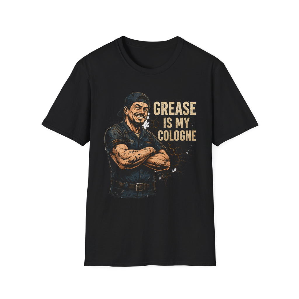 Grease Is My Cologne T‑Shirt — Funny Mechanic Vintage Auto Tee