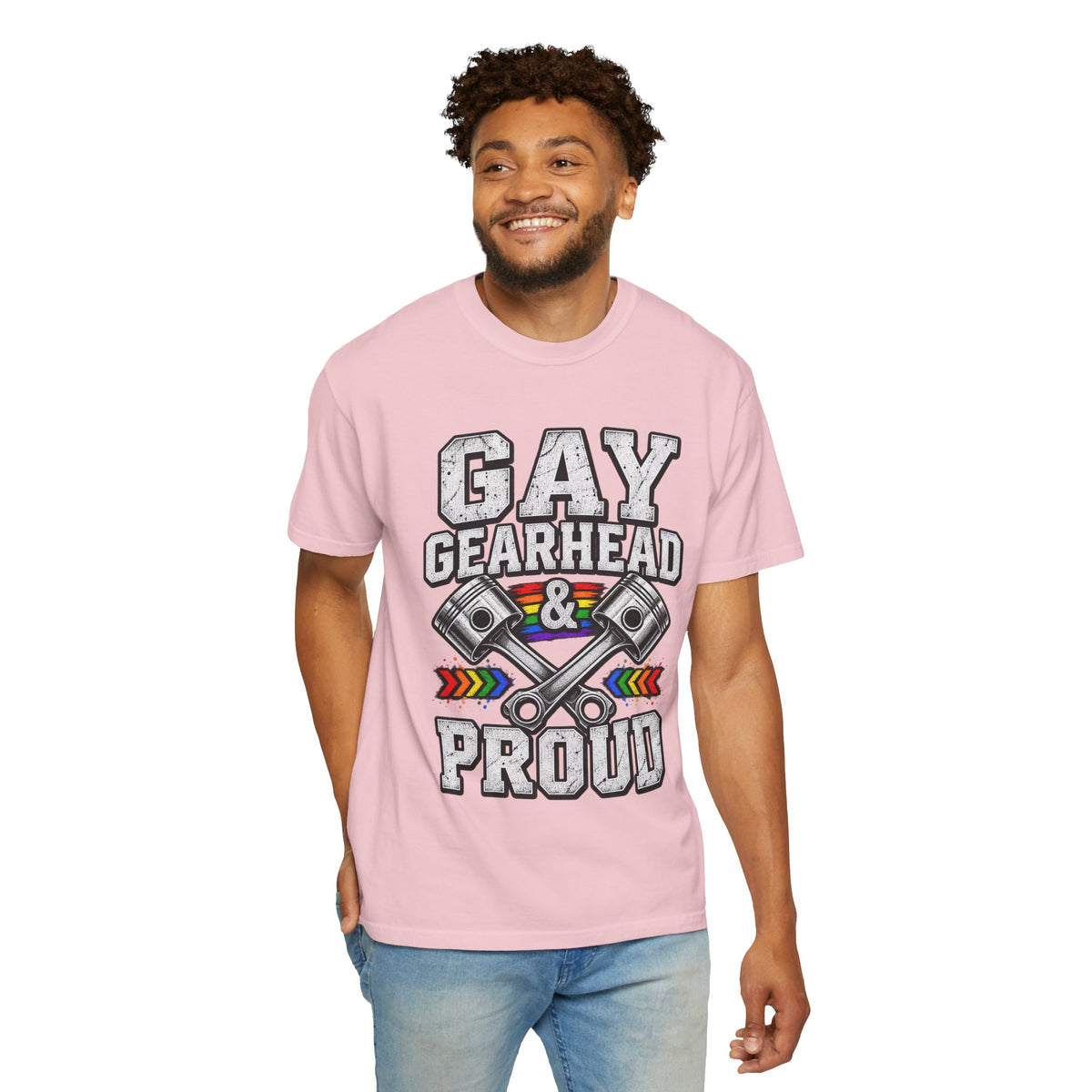 Gay Gearhead & Proud T-Shirt — LGBTQ+ Car Enthusiast Tee