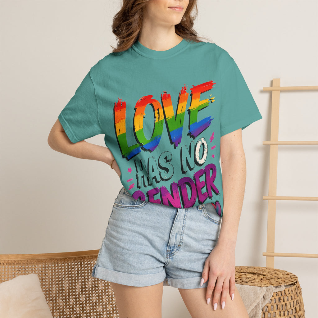 T-Shirt — "Love Has No Gender" Rainbow Pride Graphic Tee