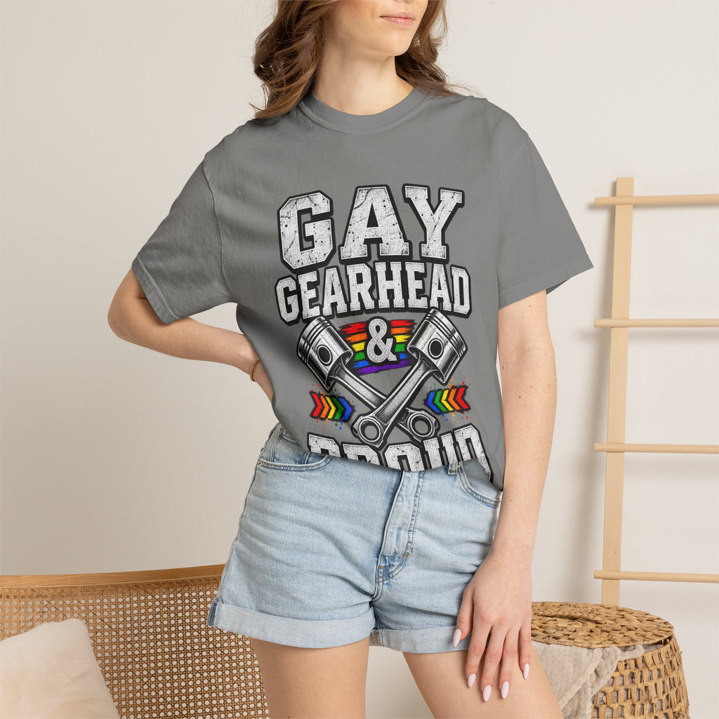 Gay Gearhead & Proud T-Shirt — LGBTQ+ Car Enthusiast Tee
