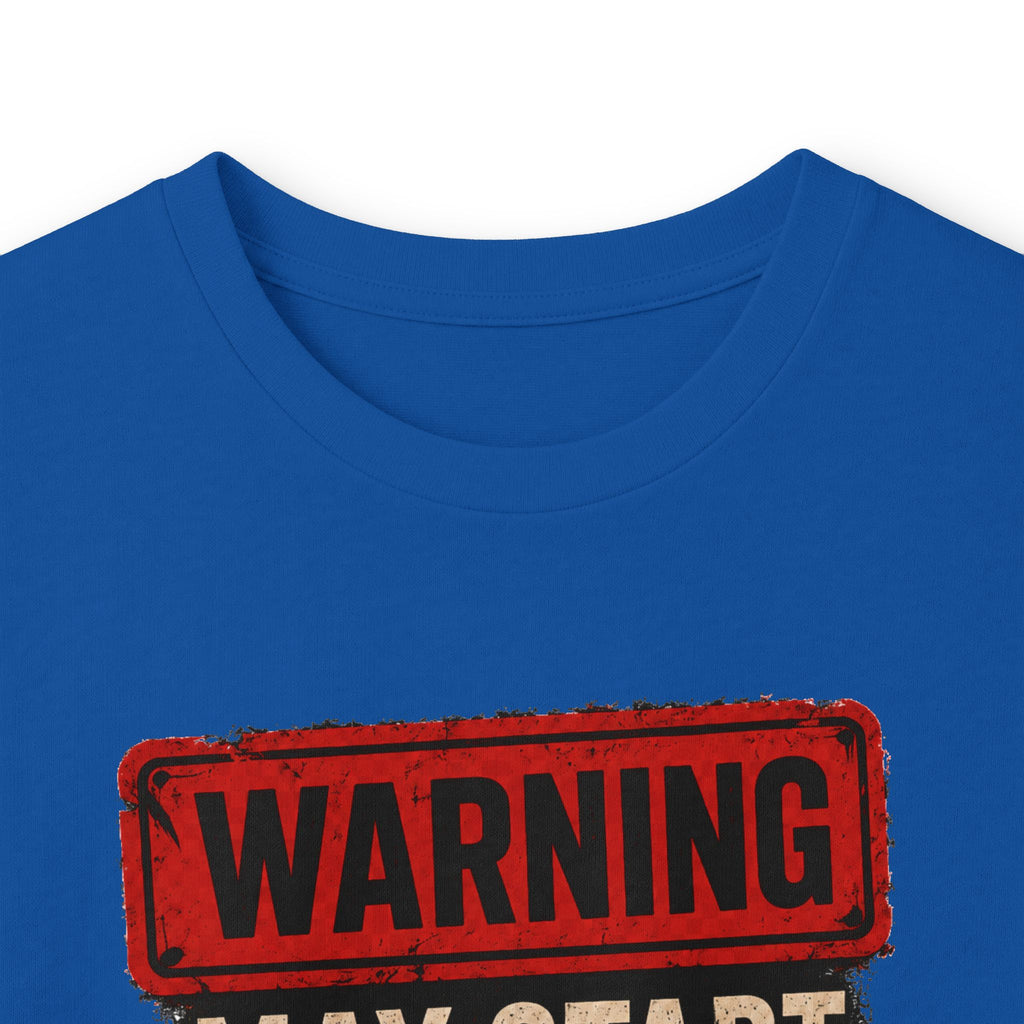 Long Sleeve Tee — "Warning: May Start Talking About Cars at Any Time" Car Lover Shirt