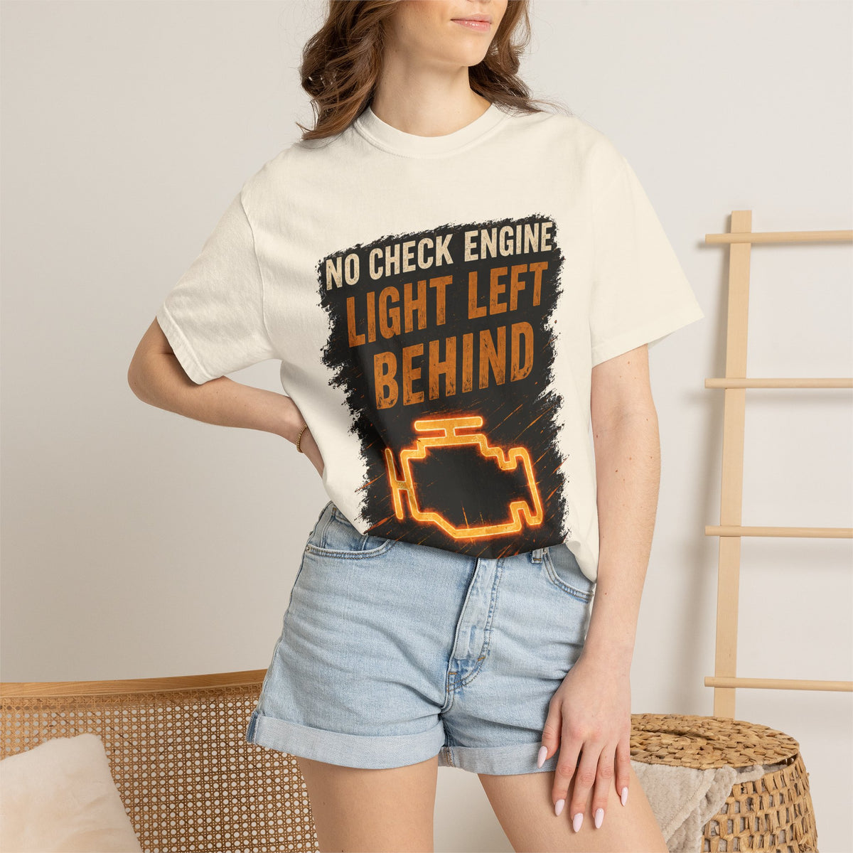 T-Shirt - “No Check Engine Light Left Behind” Car Mechanic Graphic Tee #15