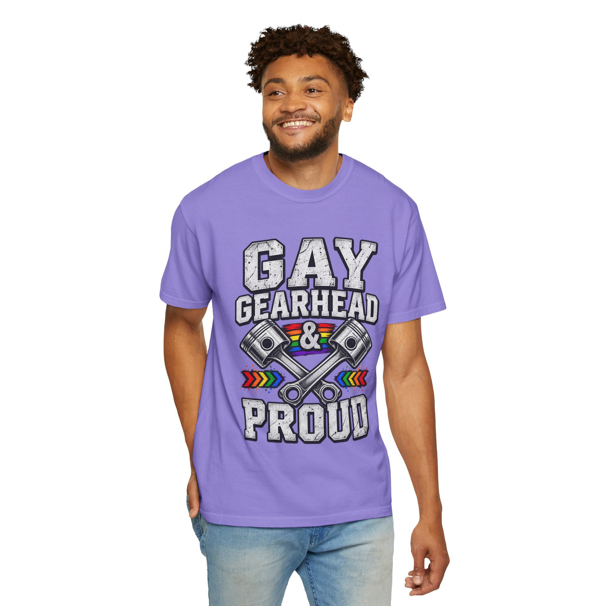 Gay Gearhead & Proud T-Shirt — LGBTQ+ Car Enthusiast Tee