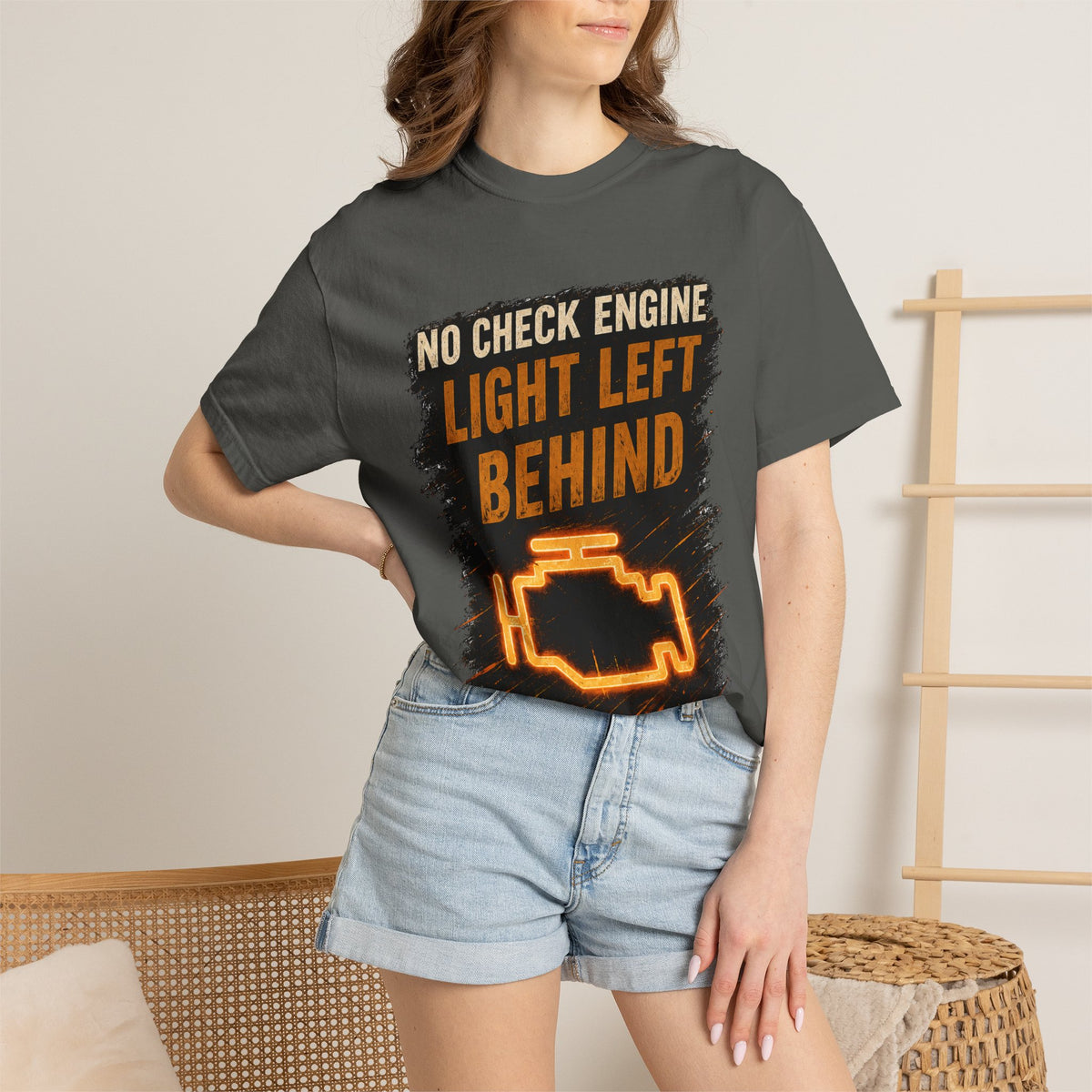 T-Shirt - “No Check Engine Light Left Behind” Car Mechanic Graphic Tee #15
