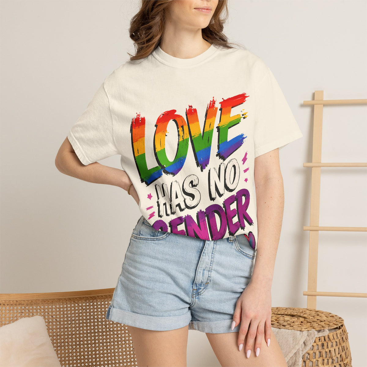 T-Shirt — "Love Has No Gender" Rainbow Pride Graphic Tee