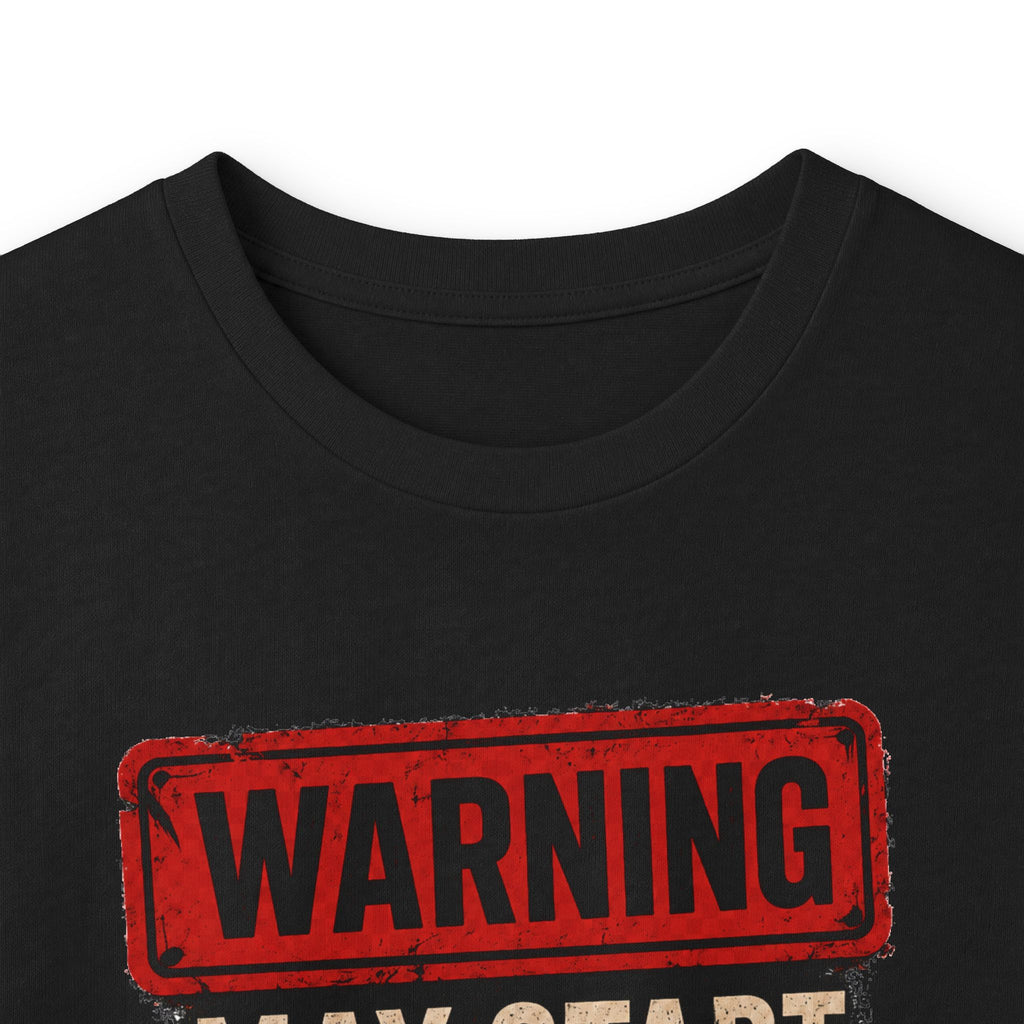 Long Sleeve Tee — "Warning: May Start Talking About Cars at Any Time" Car Lover Shirt