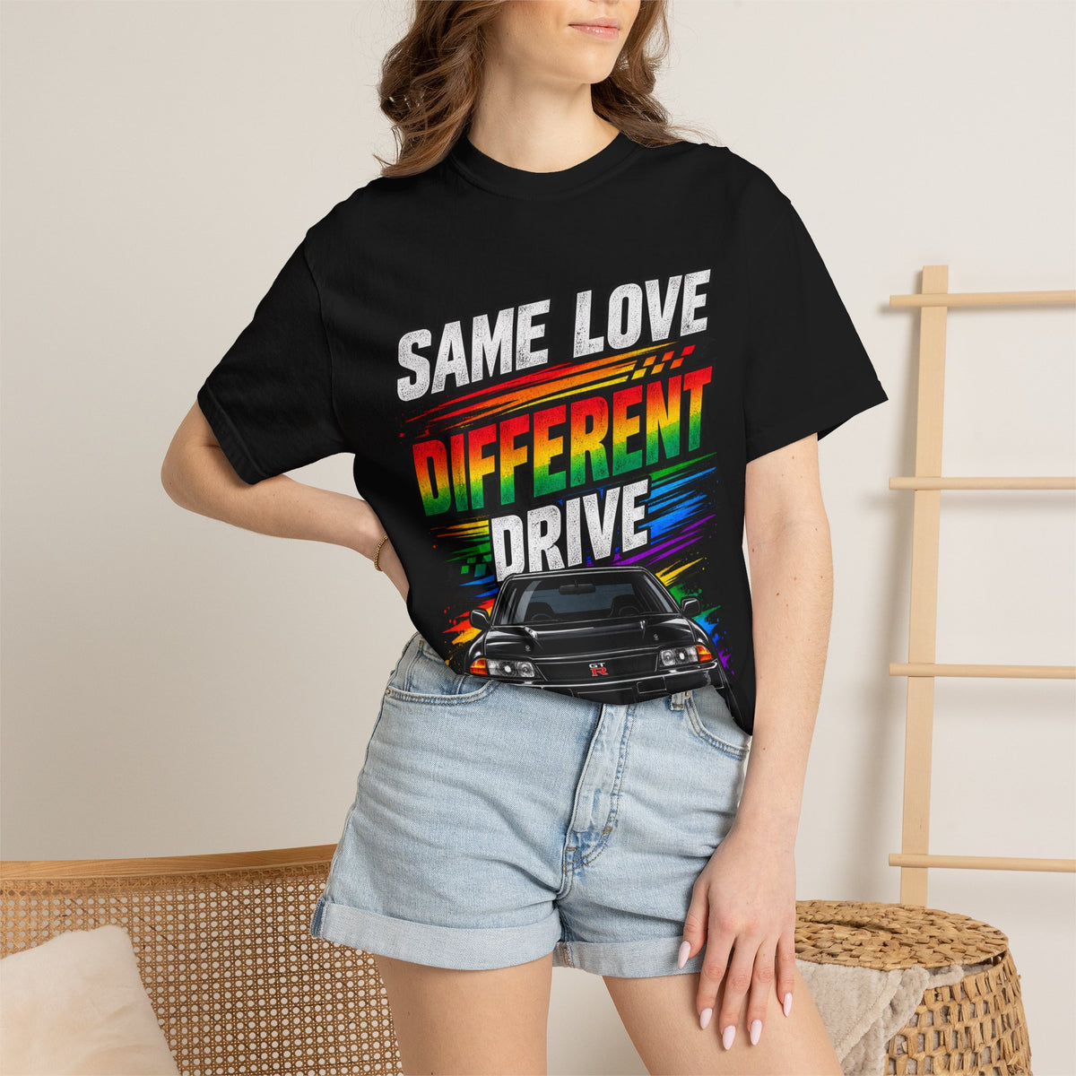 T-Shirt — "Same Love Different Drive" Car Graphic Tee