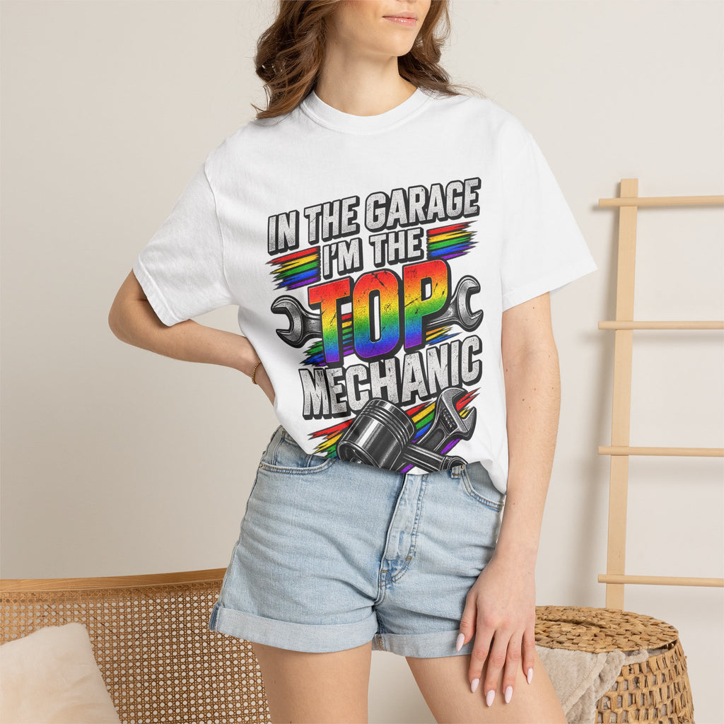 Top Mechanic T-Shirt — "In the Garage I'm the Top Mechanic" Graphic Tee