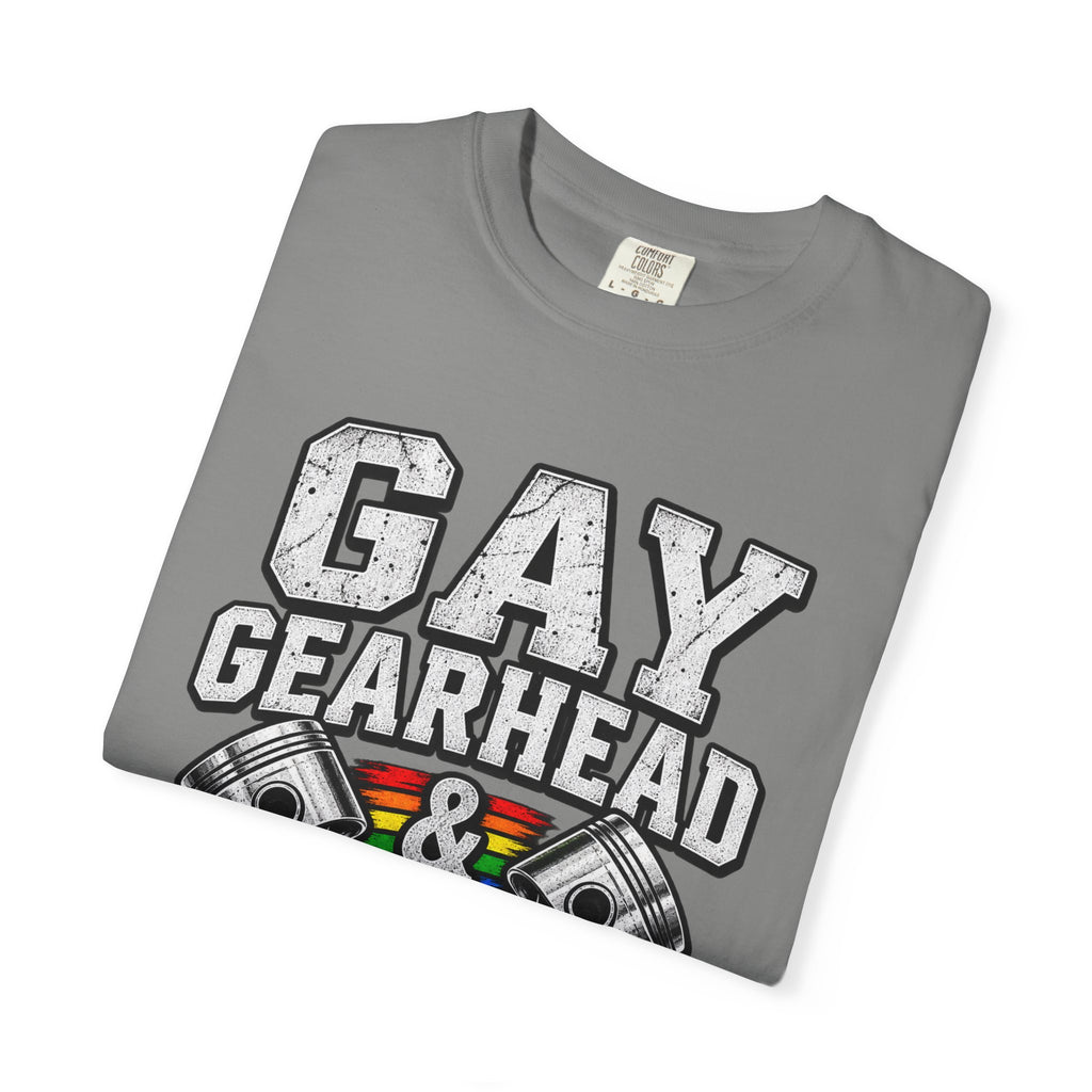 Gay Gearhead & Proud T-Shirt — LGBTQ+ Car Enthusiast Tee