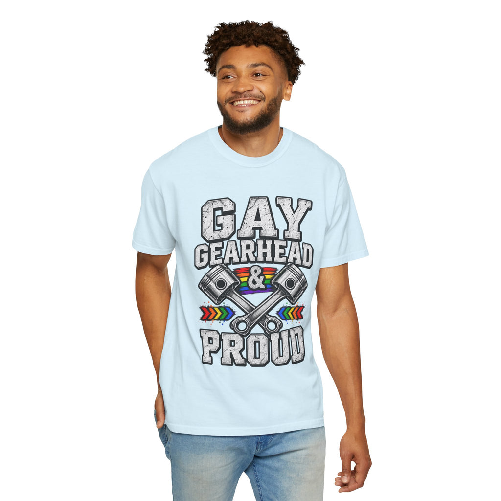 Gay Gearhead & Proud T-Shirt — LGBTQ+ Car Enthusiast Tee