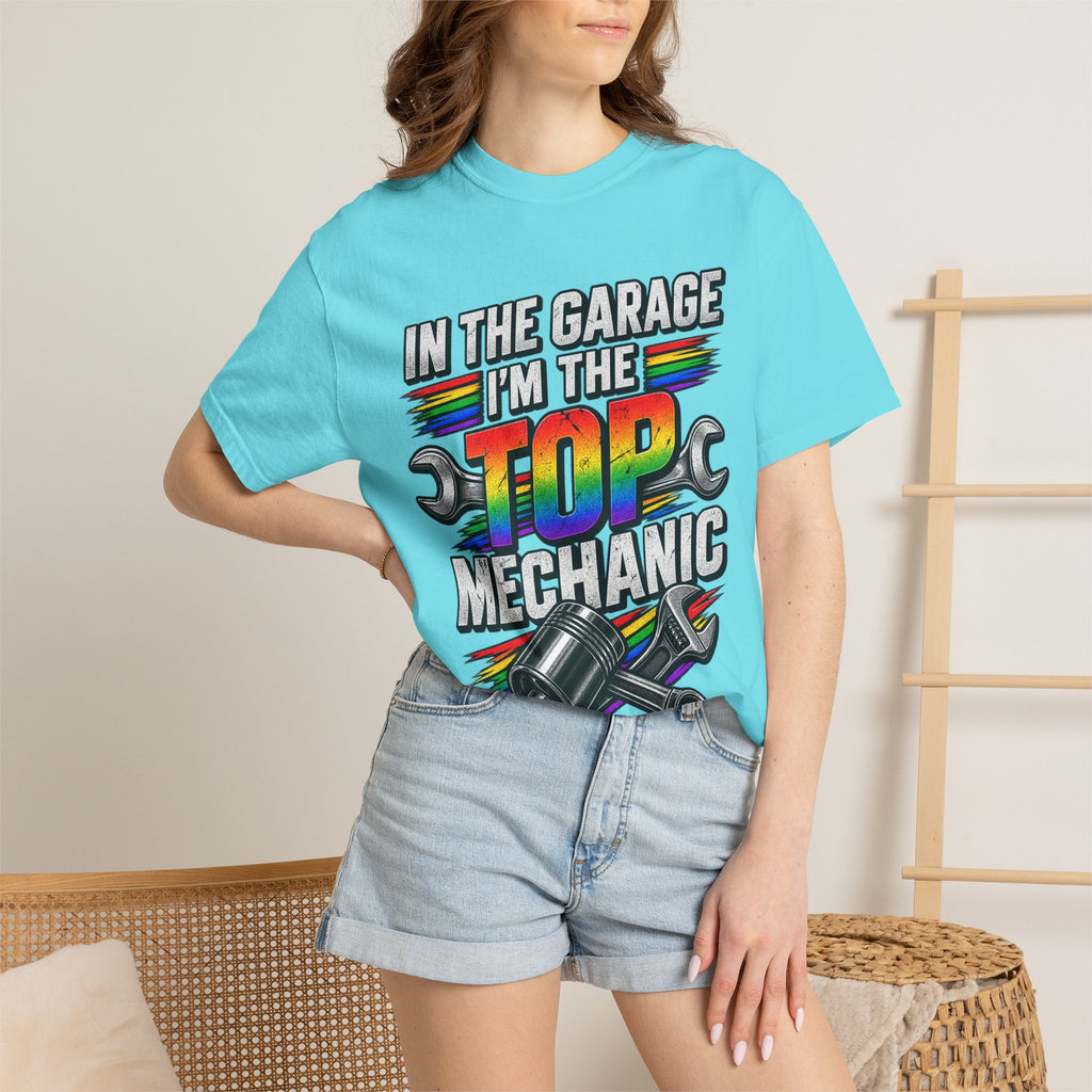 Top Mechanic T-Shirt — "In the Garage I'm the Top Mechanic" Graphic Tee