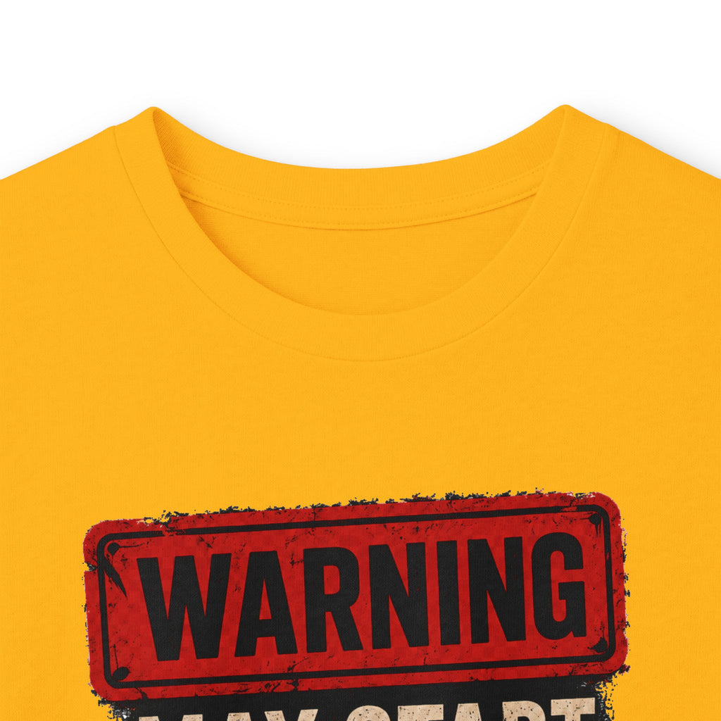 Long Sleeve Tee — "Warning: May Start Talking About Cars at Any Time" Car Lover Shirt