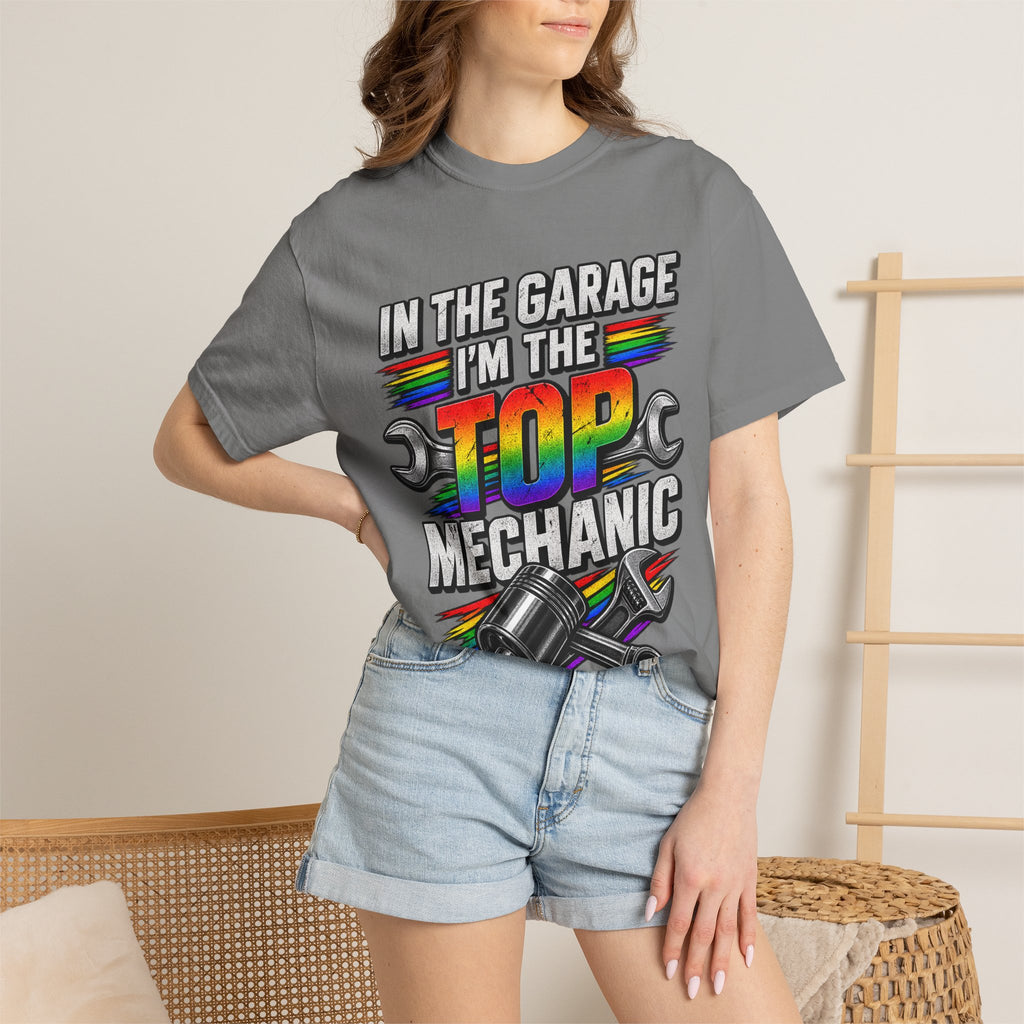 Top Mechanic T-Shirt — "In the Garage I'm the Top Mechanic" Graphic Tee
