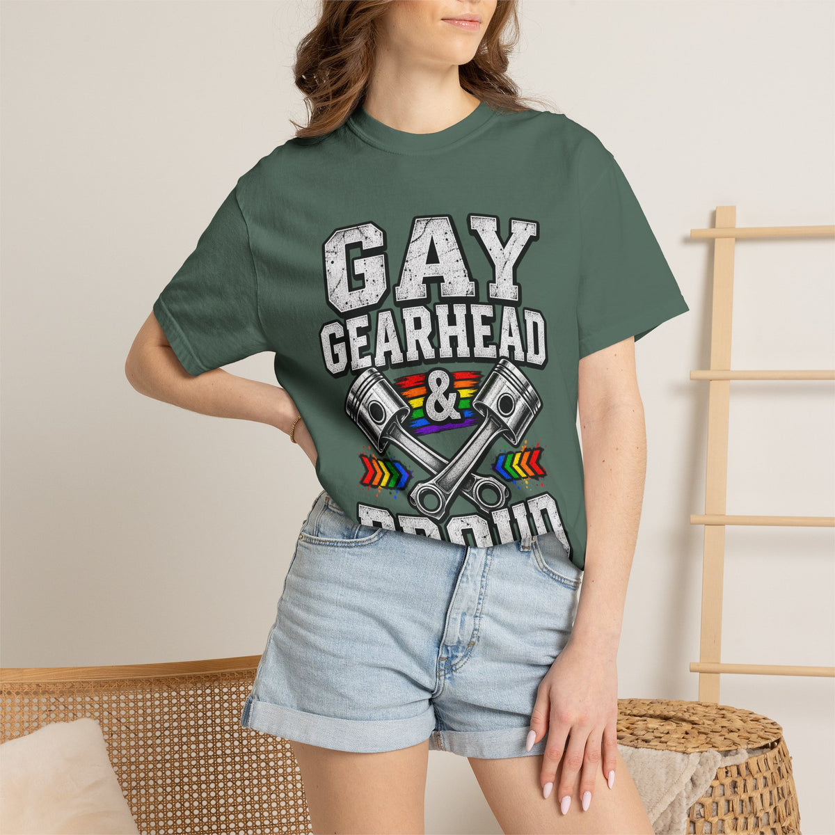 Gay Gearhead & Proud T-Shirt — LGBTQ+ Car Enthusiast Tee