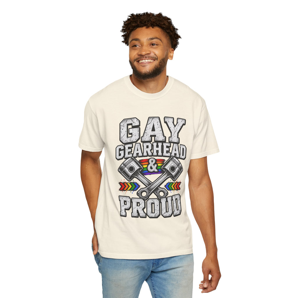 Gay Gearhead & Proud T-Shirt — LGBTQ+ Car Enthusiast Tee