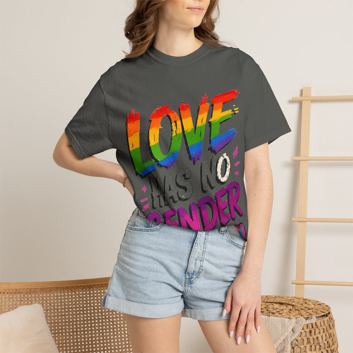 T-Shirt — "Love Has No Gender" Rainbow Pride Graphic Tee