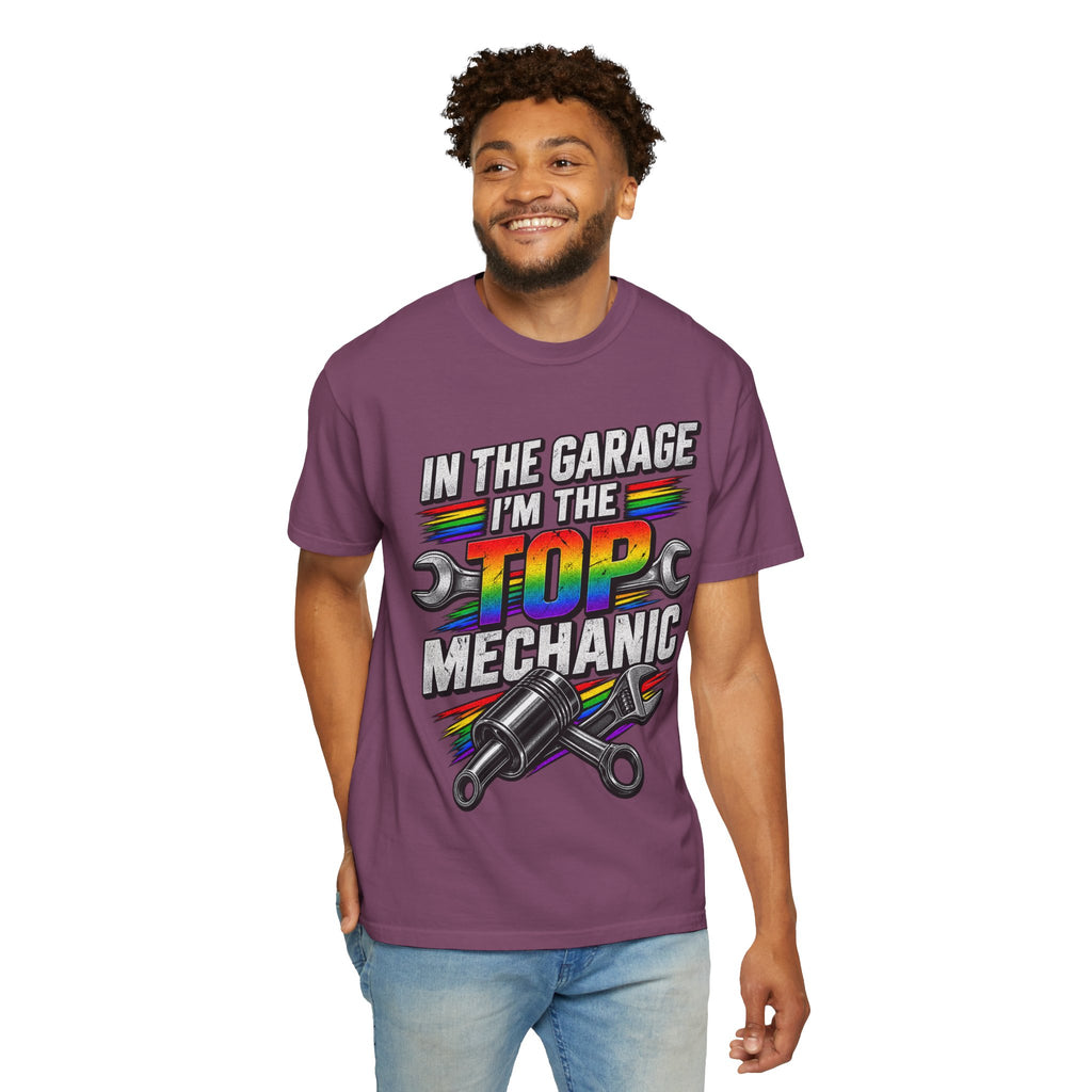 Top Mechanic T-Shirt — "In the Garage I'm the Top Mechanic" Graphic Tee