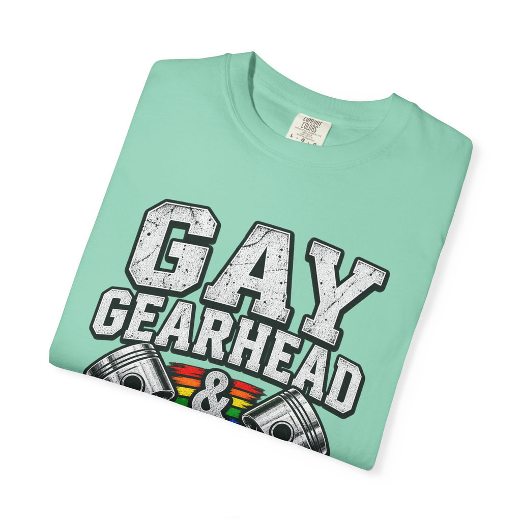 Gay Gearhead & Proud T-Shirt — LGBTQ+ Car Enthusiast Tee