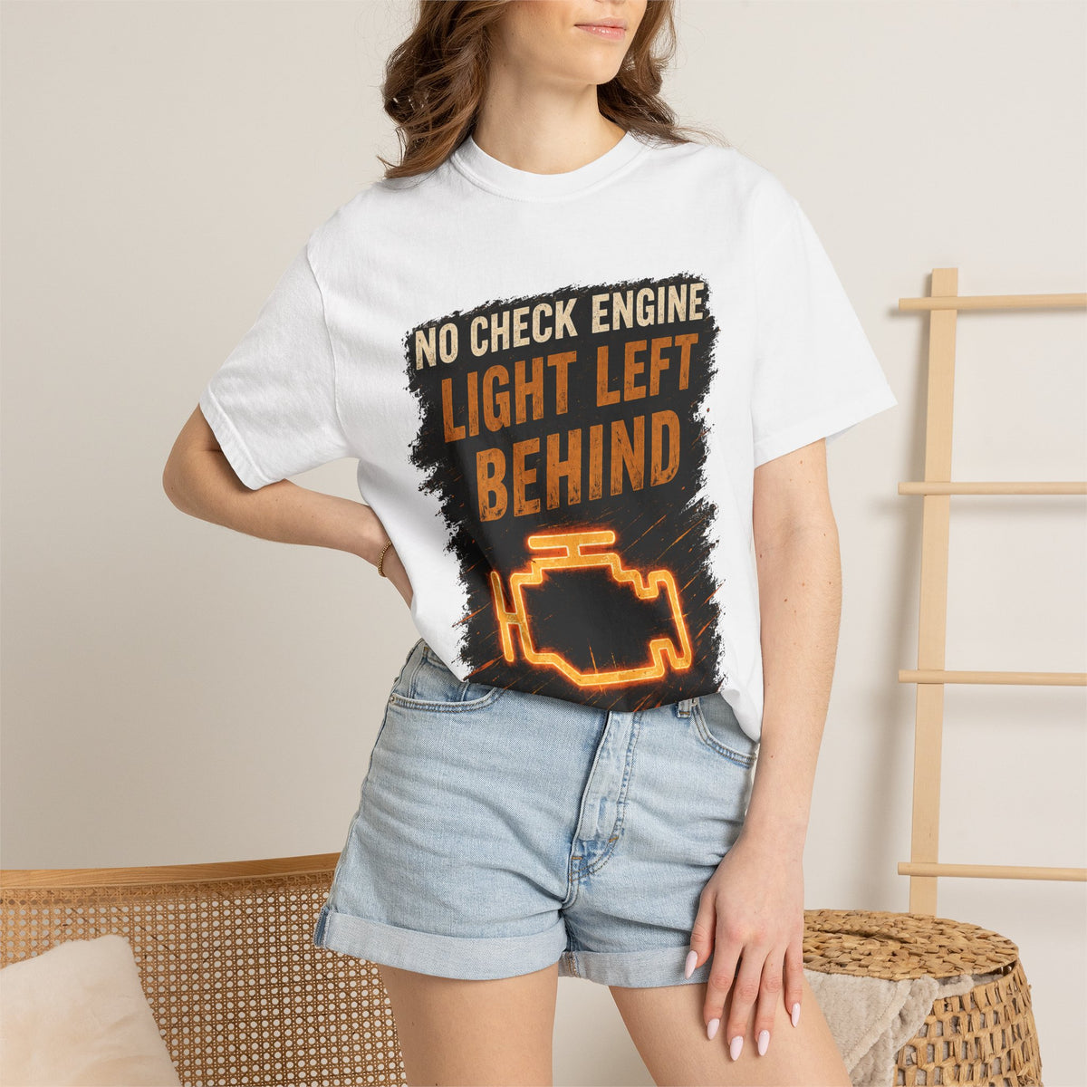 T-Shirt - “No Check Engine Light Left Behind” Car Mechanic Graphic Tee #15