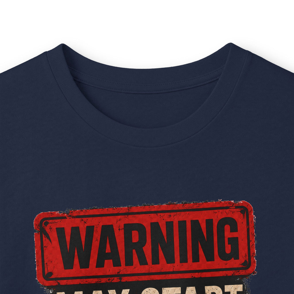 Long Sleeve Tee — "Warning: May Start Talking About Cars at Any Time" Car Lover Shirt