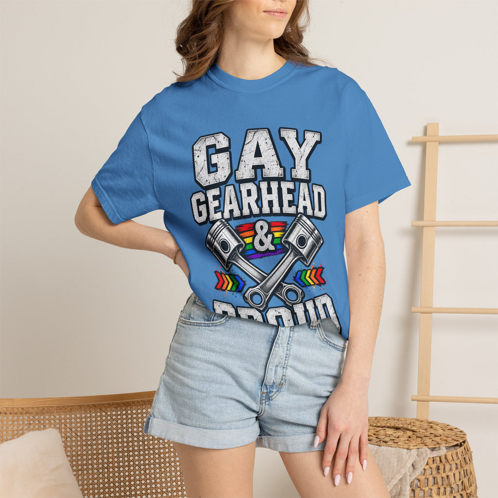 Gay Gearhead & Proud T-Shirt — LGBTQ+ Car Enthusiast Tee