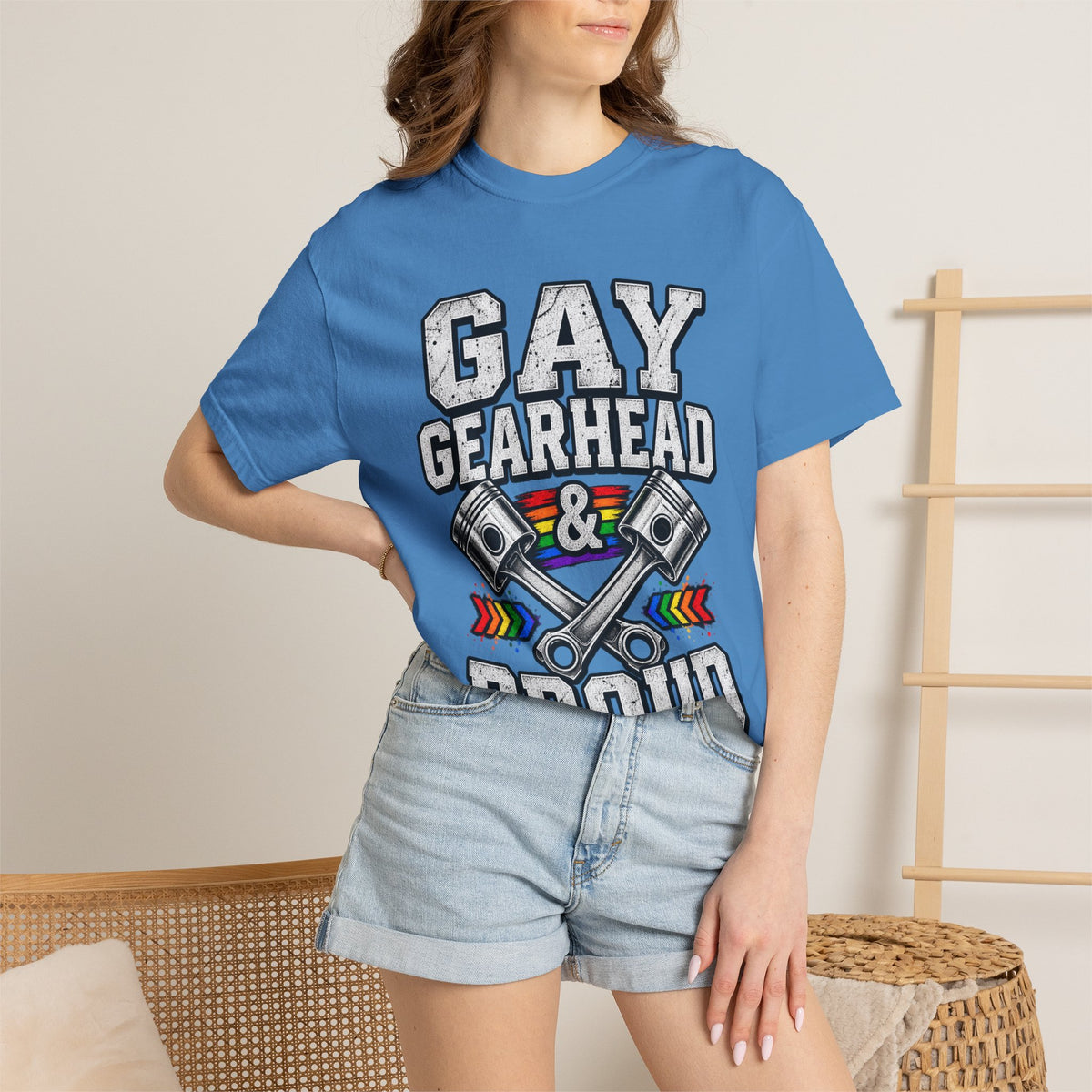 Gay Gearhead & Proud T-Shirt — LGBTQ+ Car Enthusiast Tee
