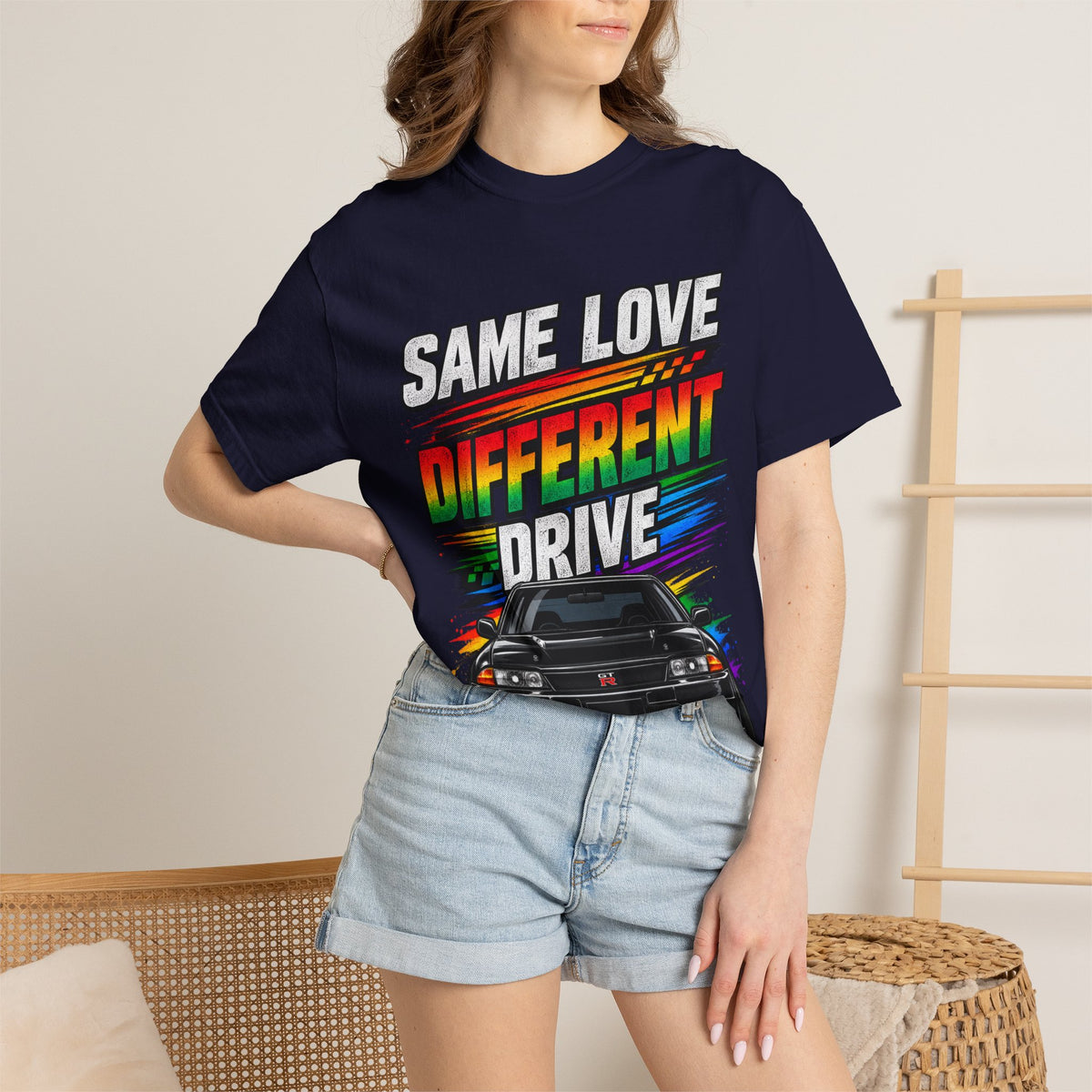 T-Shirt — "Same Love Different Drive" Car Graphic Tee