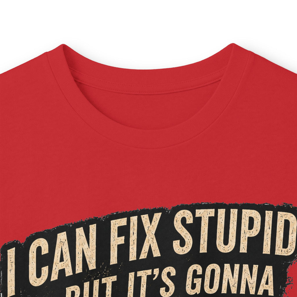 Mechanic Skull Long Sleeve Tee — "I Can Fix Stupid But It's Gonna Hurt"