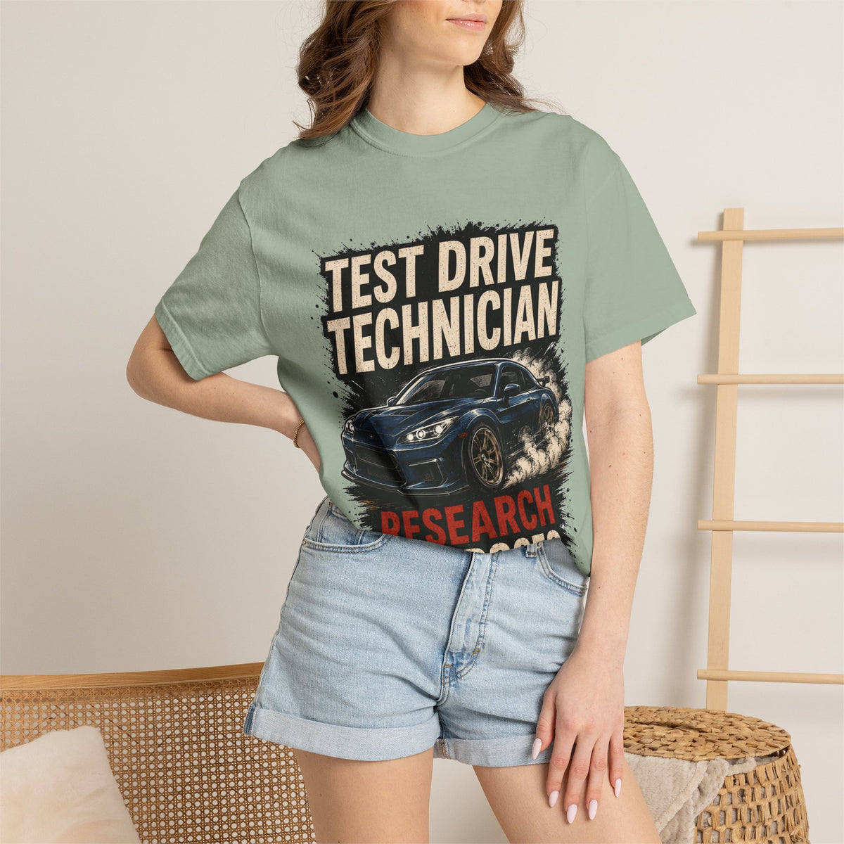 Test Drive Technician T-Shirt — "Research Purposes" Car Racing Graphic Tee