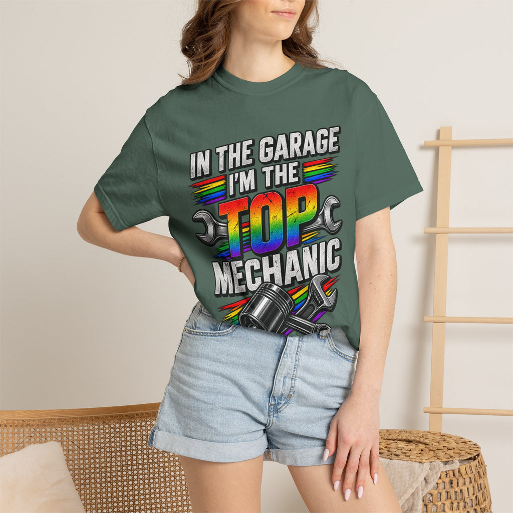 Top Mechanic T-Shirt — "In the Garage I'm the Top Mechanic" Graphic Tee
