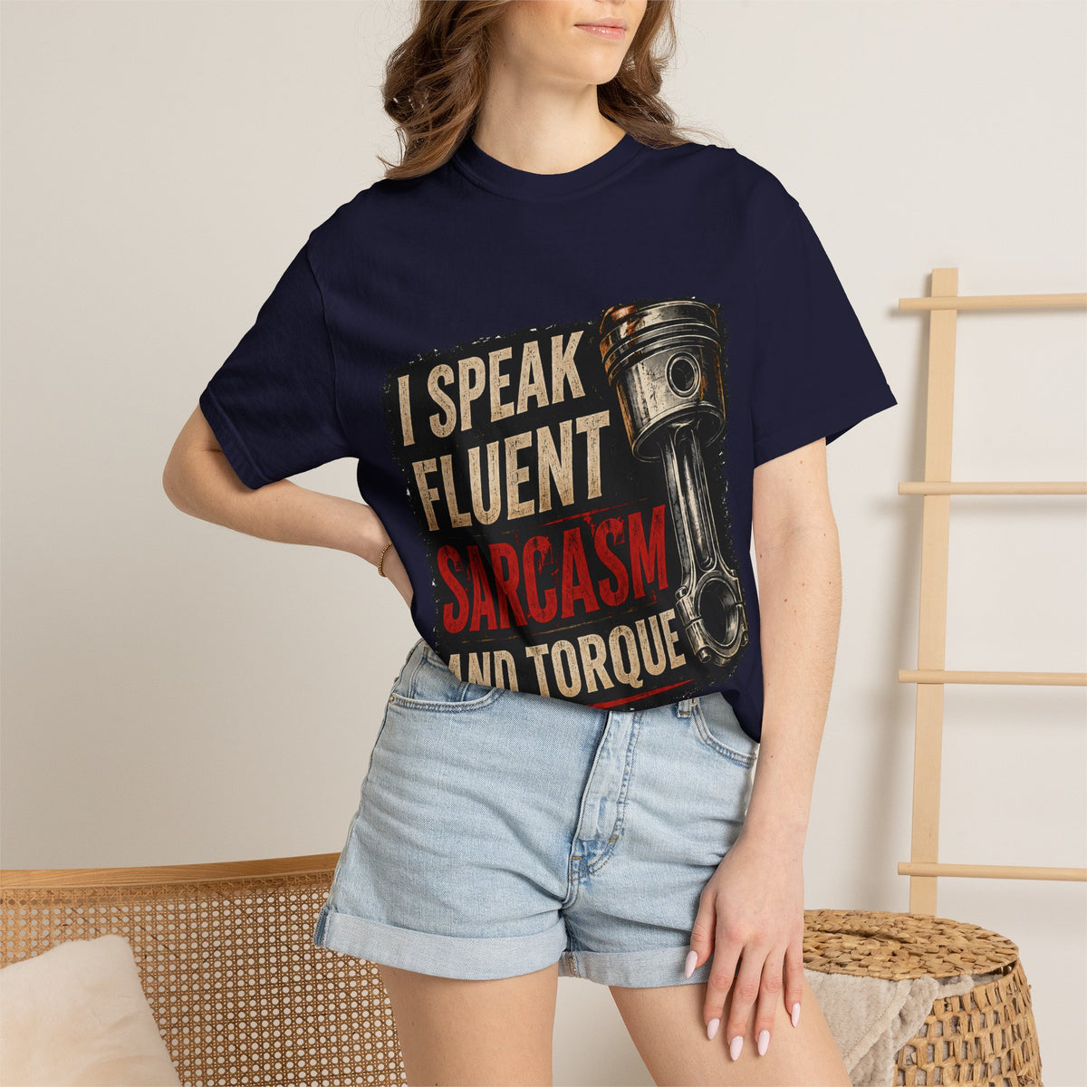 I Speak Fluent Sarcasm and Torque T-Shirt — Funny Mechanic Gift Tee