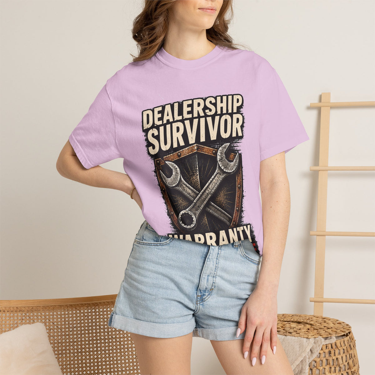Dealership Survivor T-Shirt — "Warranty Didn't Kill Me" Mechanic Tee