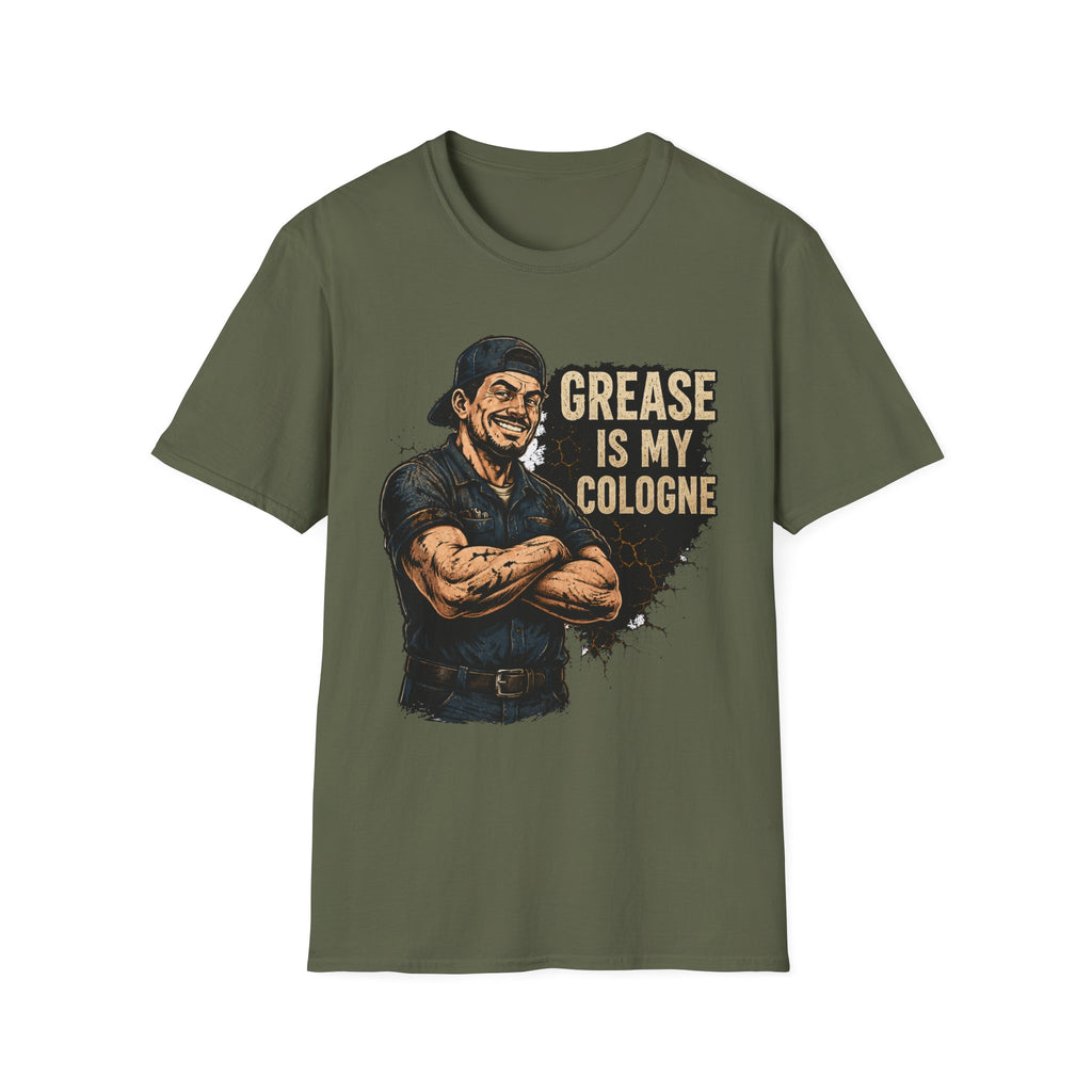 Grease Is My Cologne T‑Shirt — Funny Mechanic Vintage Auto Tee