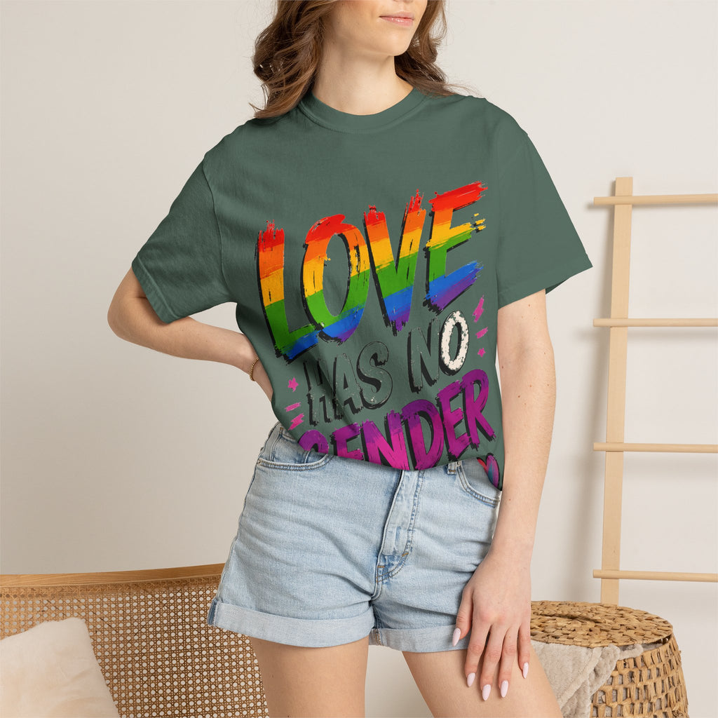 T-Shirt — "Love Has No Gender" Rainbow Pride Graphic Tee