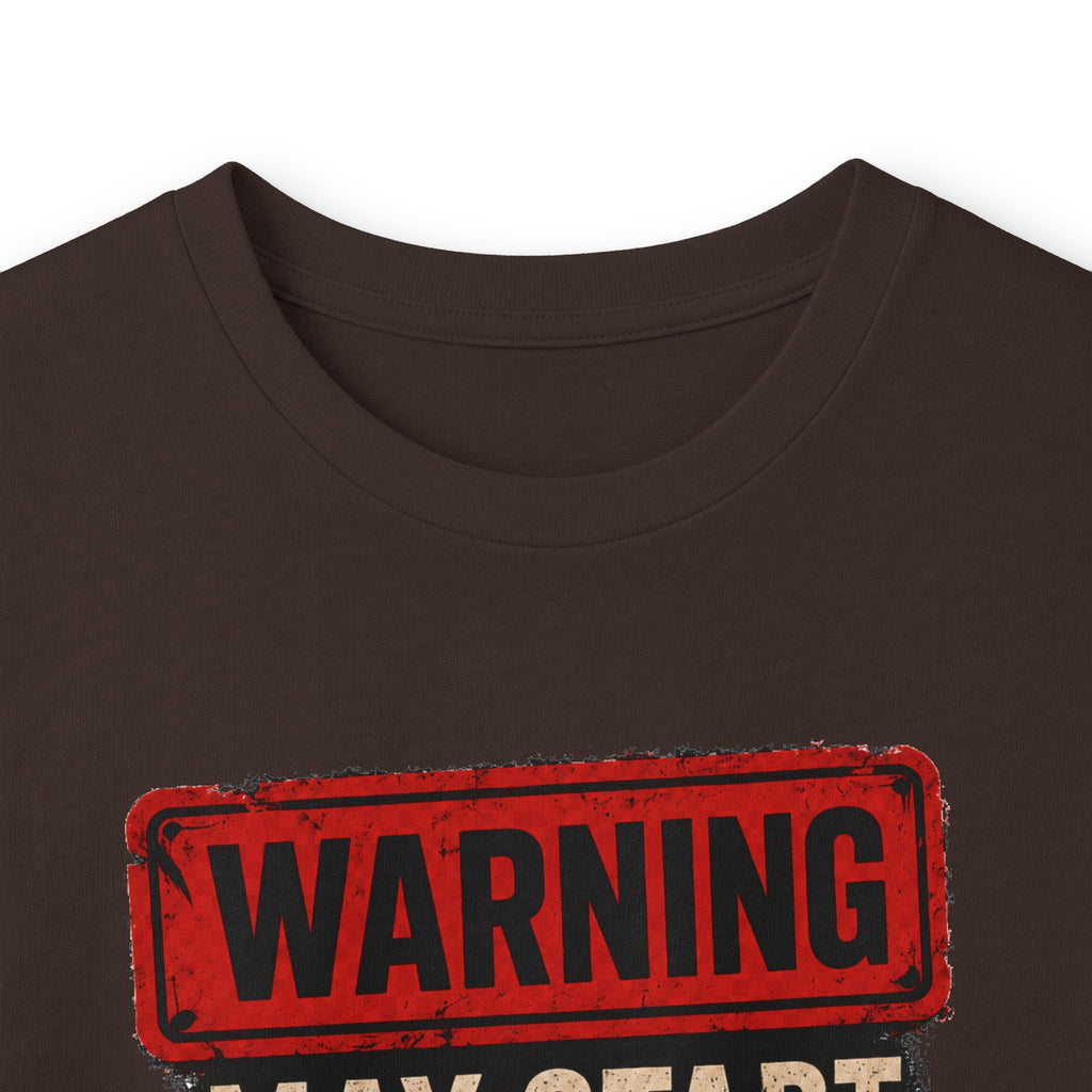 Long Sleeve Tee — "Warning: May Start Talking About Cars at Any Time" Car Lover Shirt