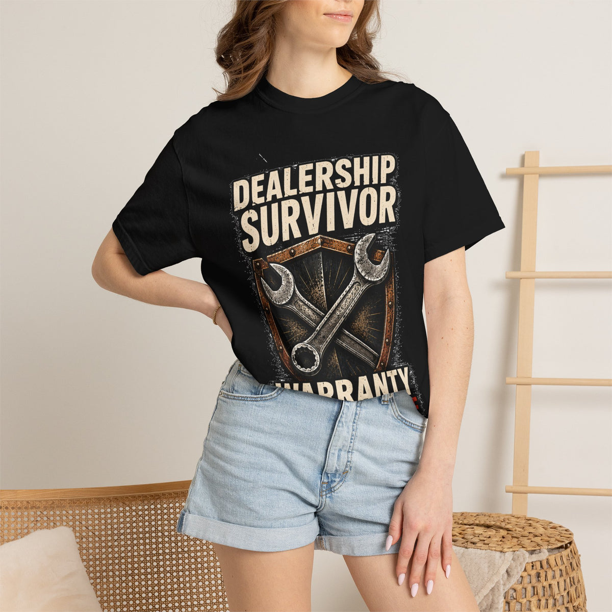 Dealership Survivor T-Shirt — "Warranty Didn't Kill Me" Mechanic Tee