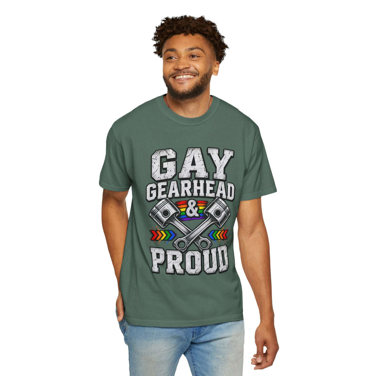 Gay Gearhead & Proud T-Shirt — LGBTQ+ Car Enthusiast Tee