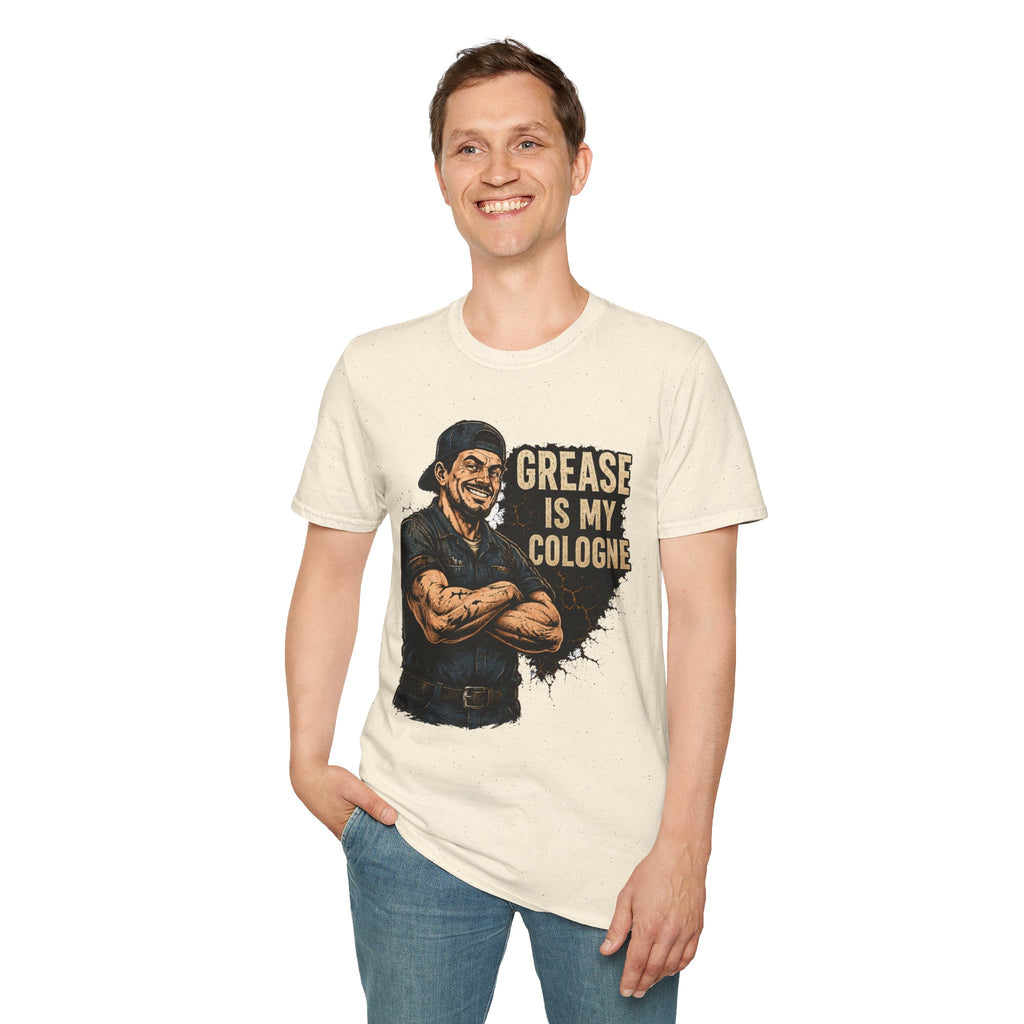 Grease Is My Cologne T‑Shirt — Funny Mechanic Vintage Auto Tee