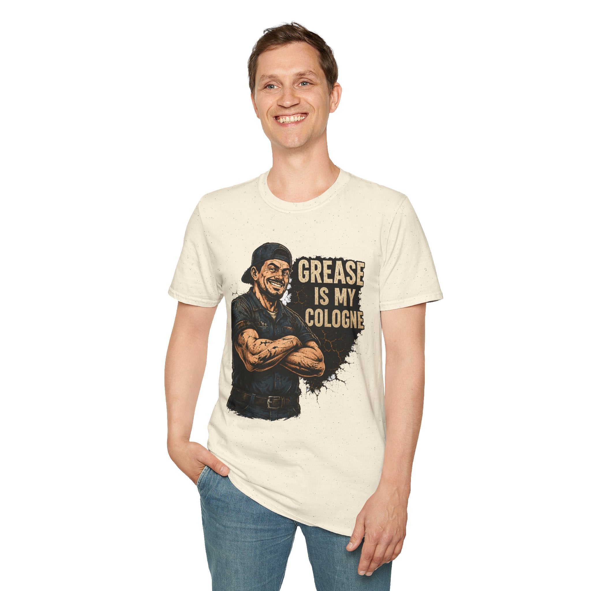 Grease Is My Cologne T‑Shirt — Funny Mechanic Vintage Auto Tee