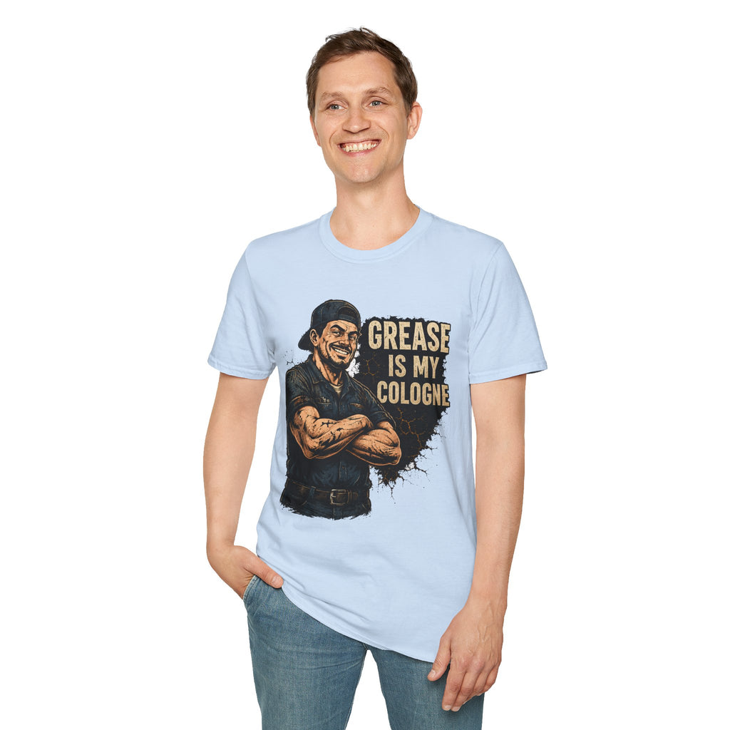 Grease Is My Cologne T‑Shirt — Funny Mechanic Vintage Auto Tee